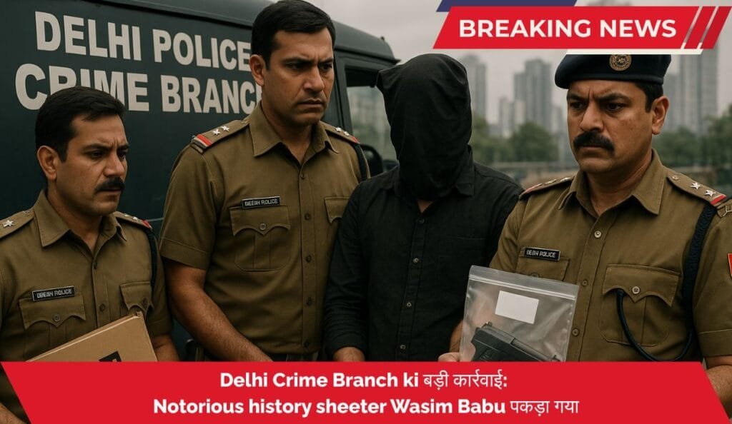 Delhi Crime Branch ki बड़ी कार्रवाई: Notorious history sheeter Wasim Babu पकड़ा गया