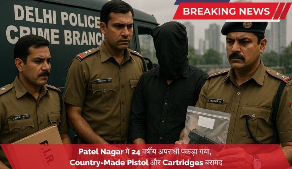 Delhi History Sheeter Arrest: Patel Nagar में 24 वर्षीय अपराधी पकड़ा गया, Country-Made Pistol और Cartridges बरामद