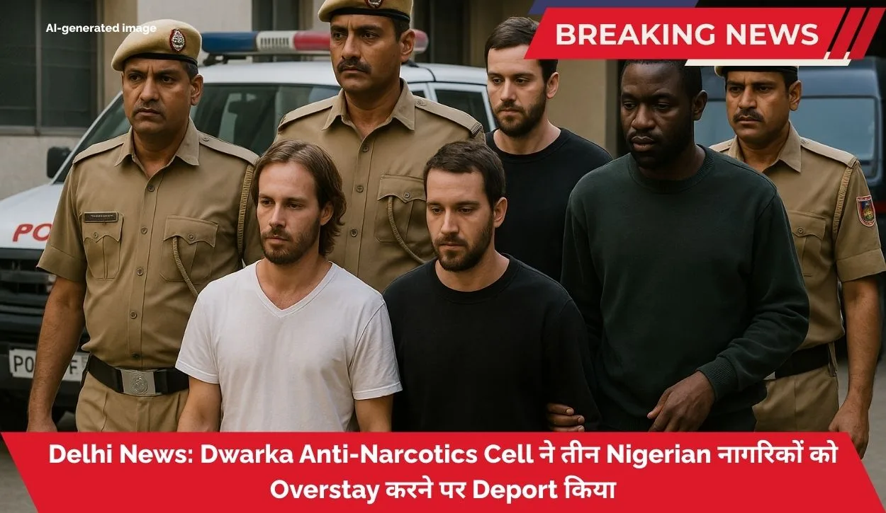 Dwarka Anti-Narcotics Cell ने तीन Nigerian नागरिकों को Overstay करने पर Deport किया