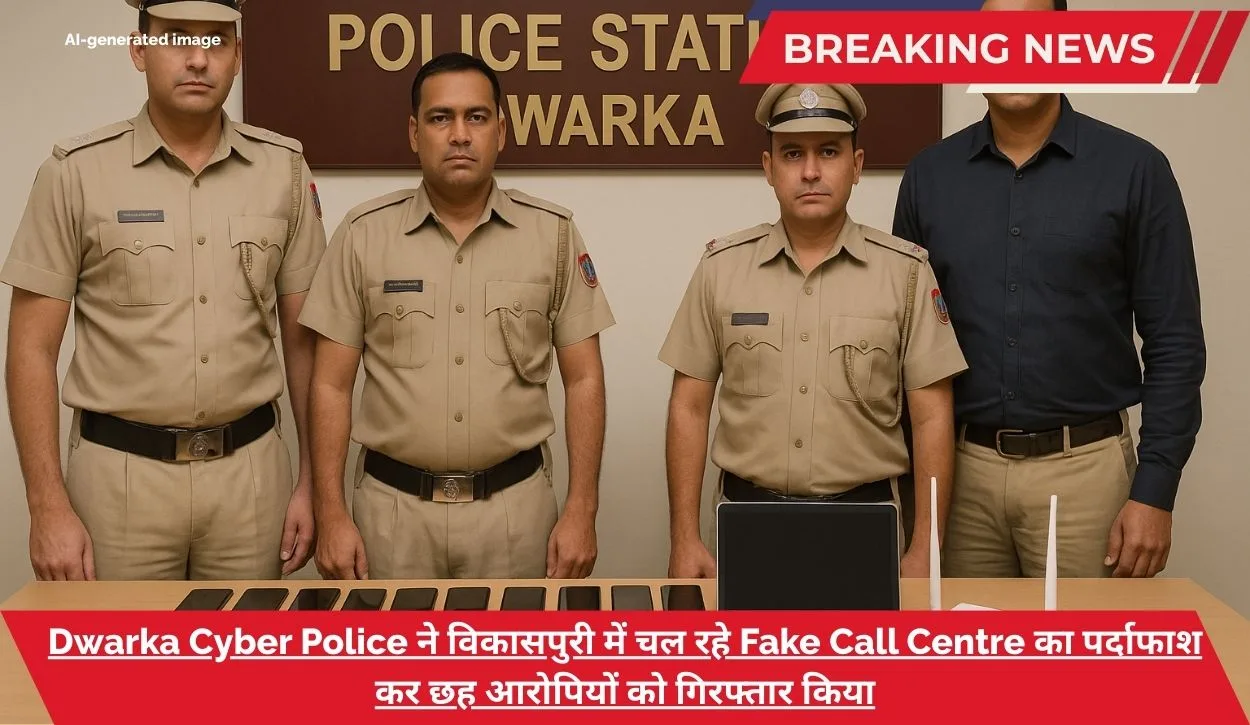 Dwarka Cyber Police ने विकासपुरी में चल रहे Fake Call Centre का पर्दाफाश कर छह आरोपियों को गिरफ्तार किया