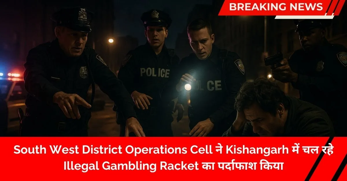 South West District Operations Cell ने Kishangarh में चल रहे Illegal Gambling Racket का पर्दाफाश किया