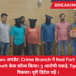 Delhi News अपडेट: Crime Branch ने Red Fort Jain Parv Pandal Theft केस सॉल्व किया। 3 आरोपी पकड़े, ₹90 लाख वैल्यू रिकवर