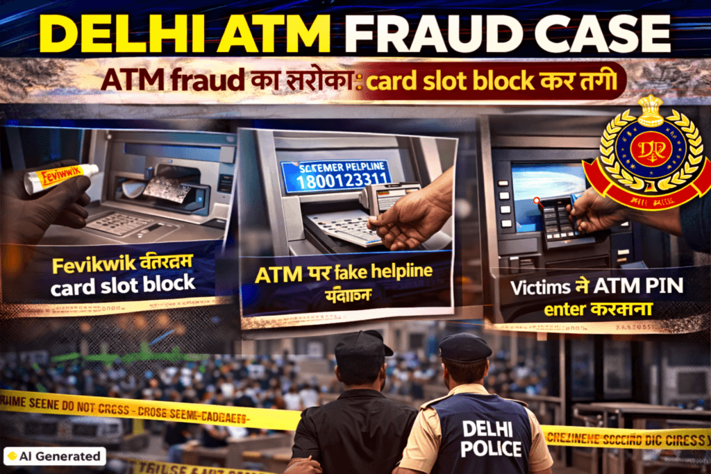 Delhi ATM Fraud Case fevikwik ATM card scam method
