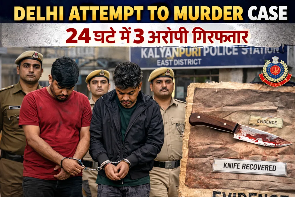 Delhi Attempt to Murder Case: 24 घंटे में 3 आरोपी गिरफ्तार, चाकू बरामद