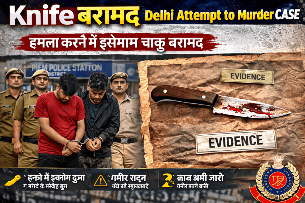 Delhi Attempt to Murder Case knife recovered evidence