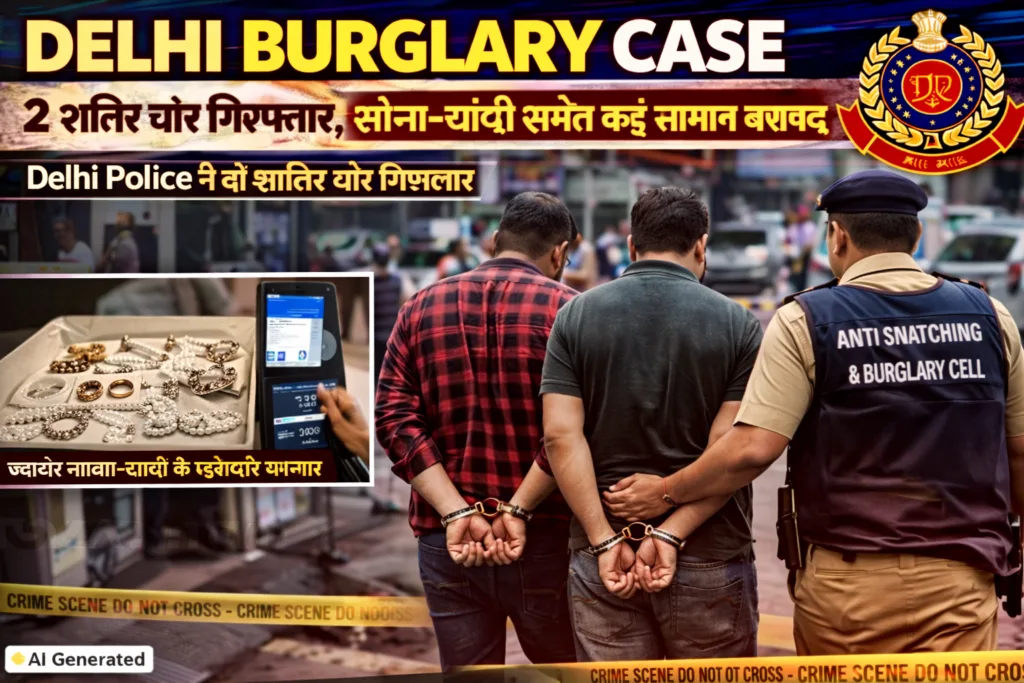 Delhi Burglary Case: 2 शातिर चोर गिरफ्तार, सोना-चांदी समेत कई सामान बरामद