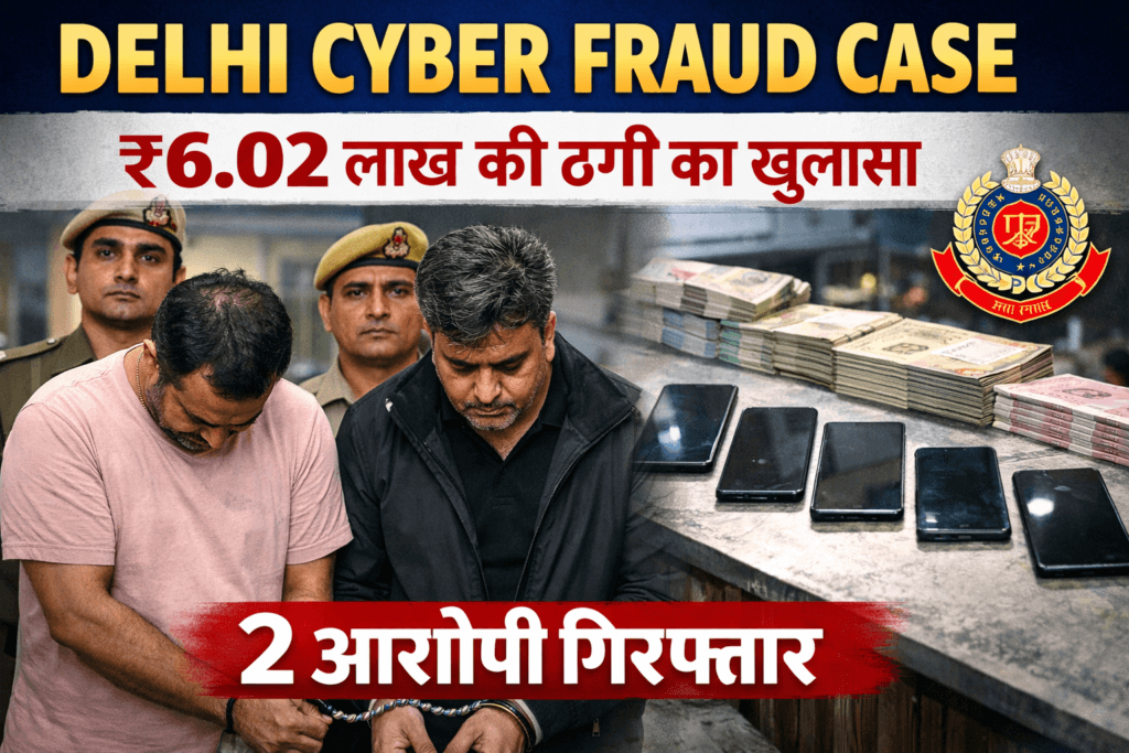 Delhi Cyber Fraud Case: ₹6.02 लाख की ठगी का खुलासा, 2 आरोपी गिरफ्तार