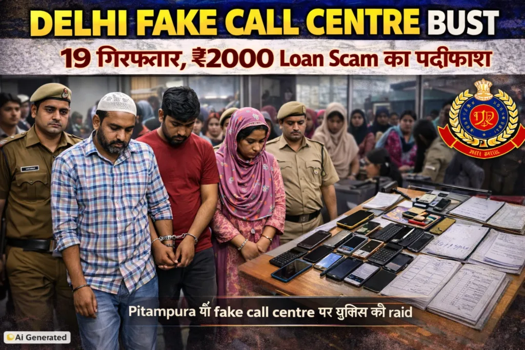 Delhi Fake Call Centre Bust: 19 आरोपी गिरफ्तार, loan scam का बड़ा खुलासा