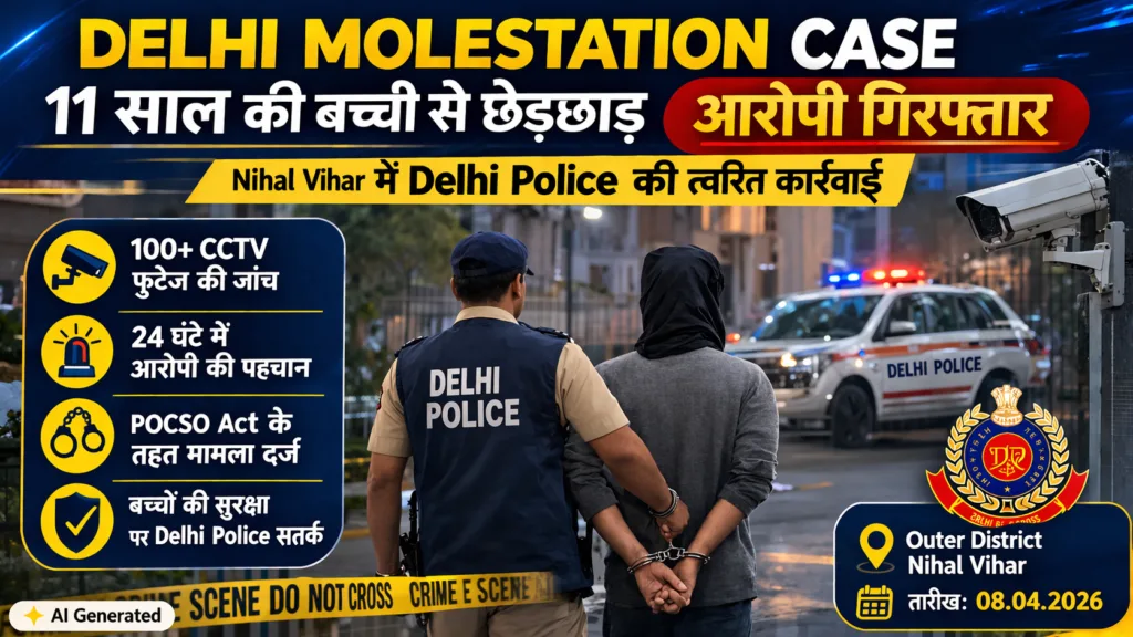 Delhi Molestation Case: 11 साल की बच्ची से छेड़छाड़, आरोपी गिरफ्तार