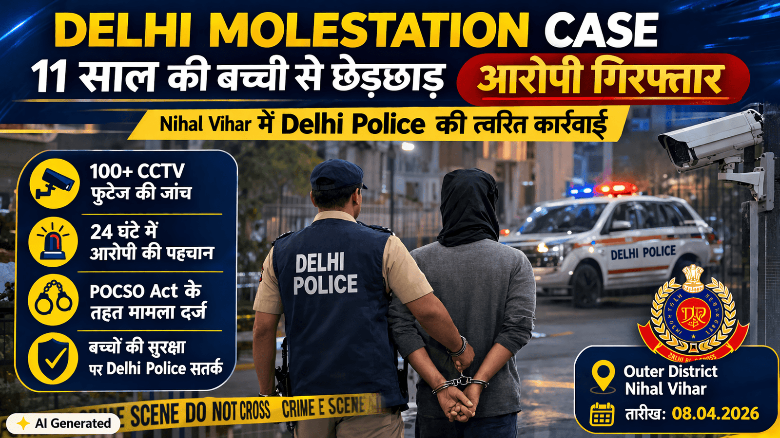 Delhi Molestation Case accused arrested by police