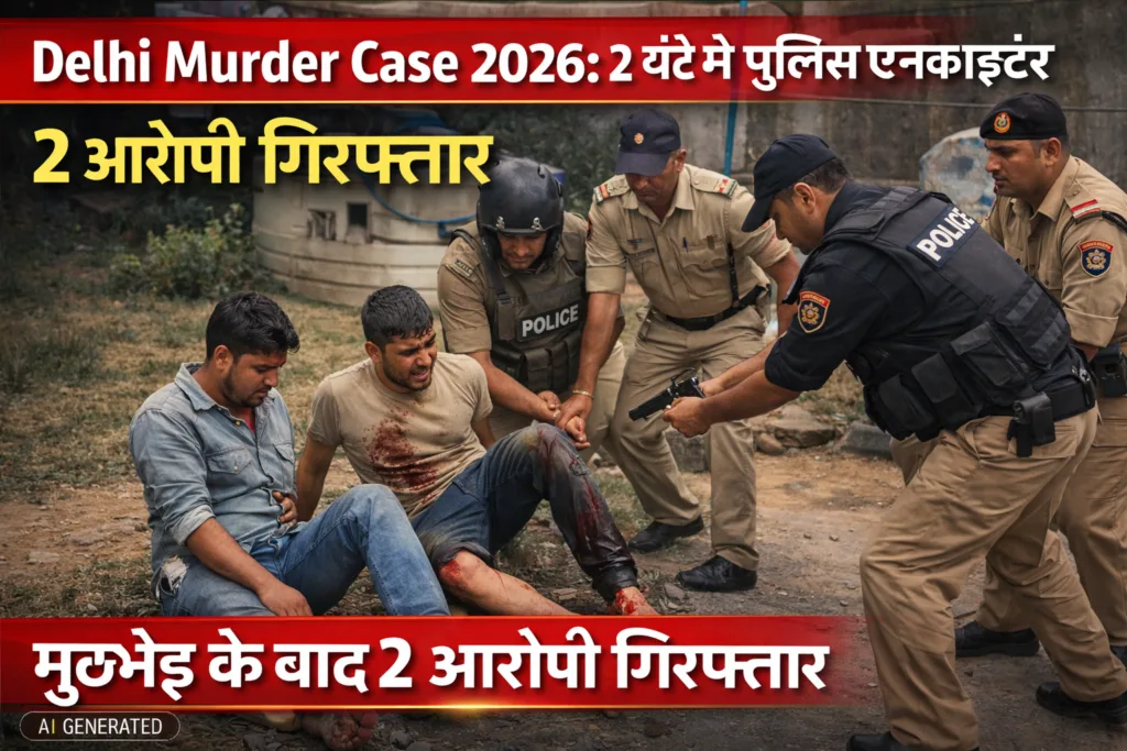 Delhi Murder Case 2026: 2 घंटे में पुलिस एनकाउंटर, 2 आरोपी गिरफ्तार