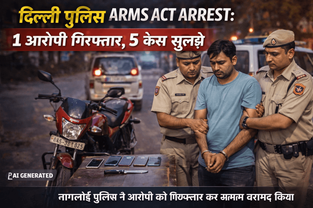 Delhi Police Arms Act Arrest: 1 आरोपी गिरफ्तार, 5 केस सुलझे, बड़ा खुलासा
