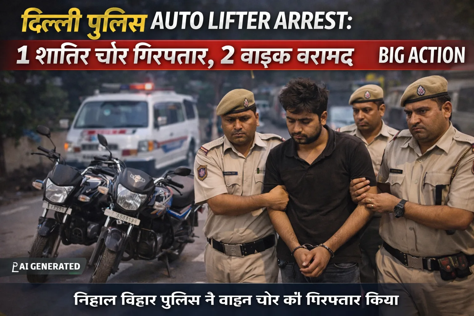 Delhi Police Auto Lifter Arrest accused with stolen bikes