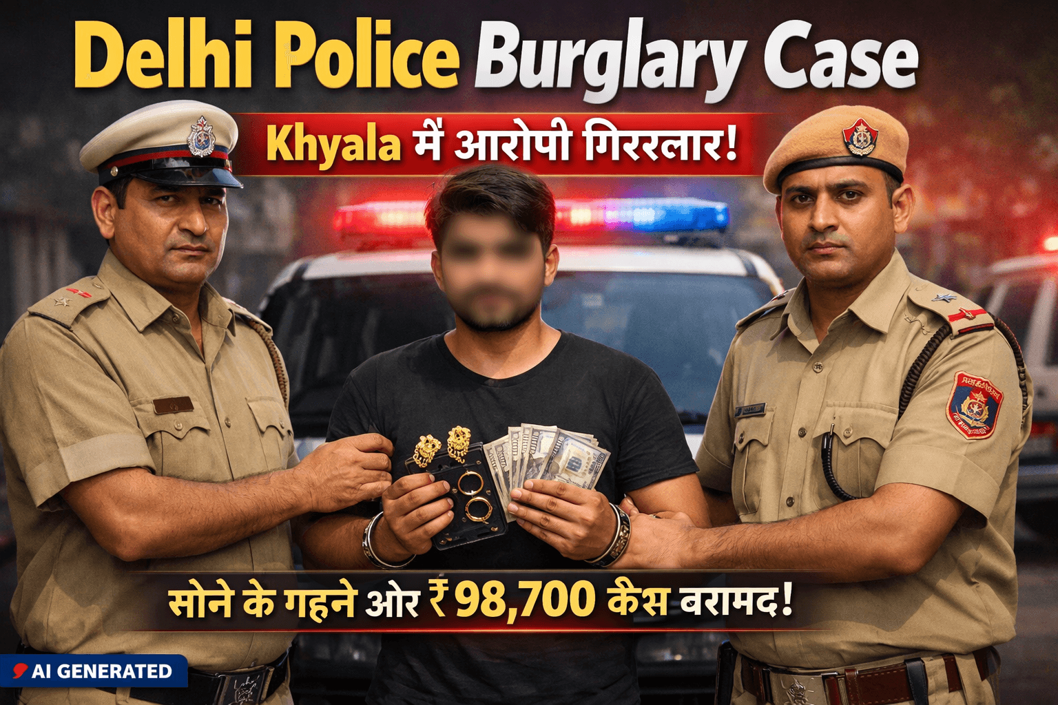 Delhi Police Burglary Case accused arrested with gold jewellery