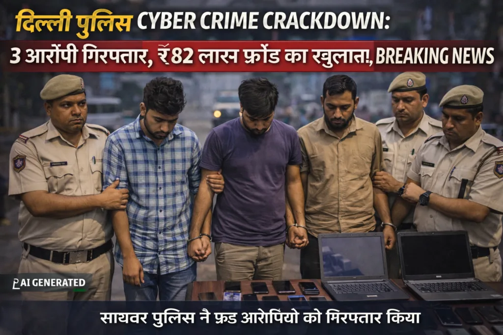 Delhi Police Cyber Crime Crackdown: 3 आरोपी गिरफ्तार, ₹82 लाख फ्रॉड का खुलासा