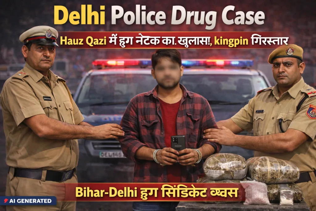Delhi Police Drug Case: Hauz Qazi में बड़ा खुलासा, Bihar-Delhi ड्रग नेटवर्क ध्वस्त, Kingpin गिरफ्तार
