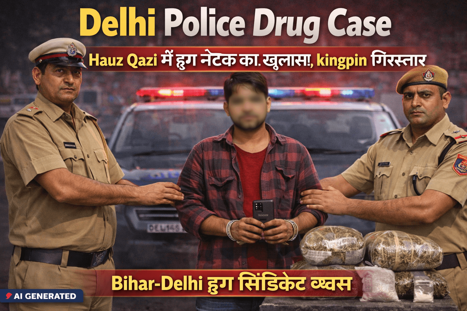 Delhi Police Drug Case kingpin arrested with ganja heroin