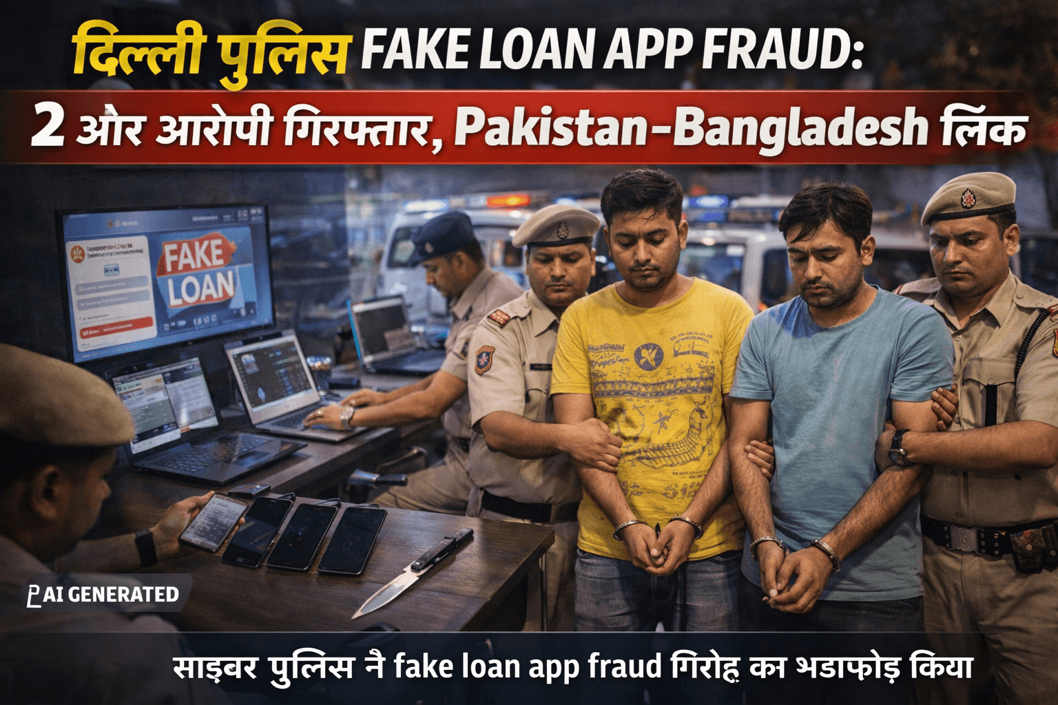 Delhi Police Fake Loan App Fraud cyber arrest scene