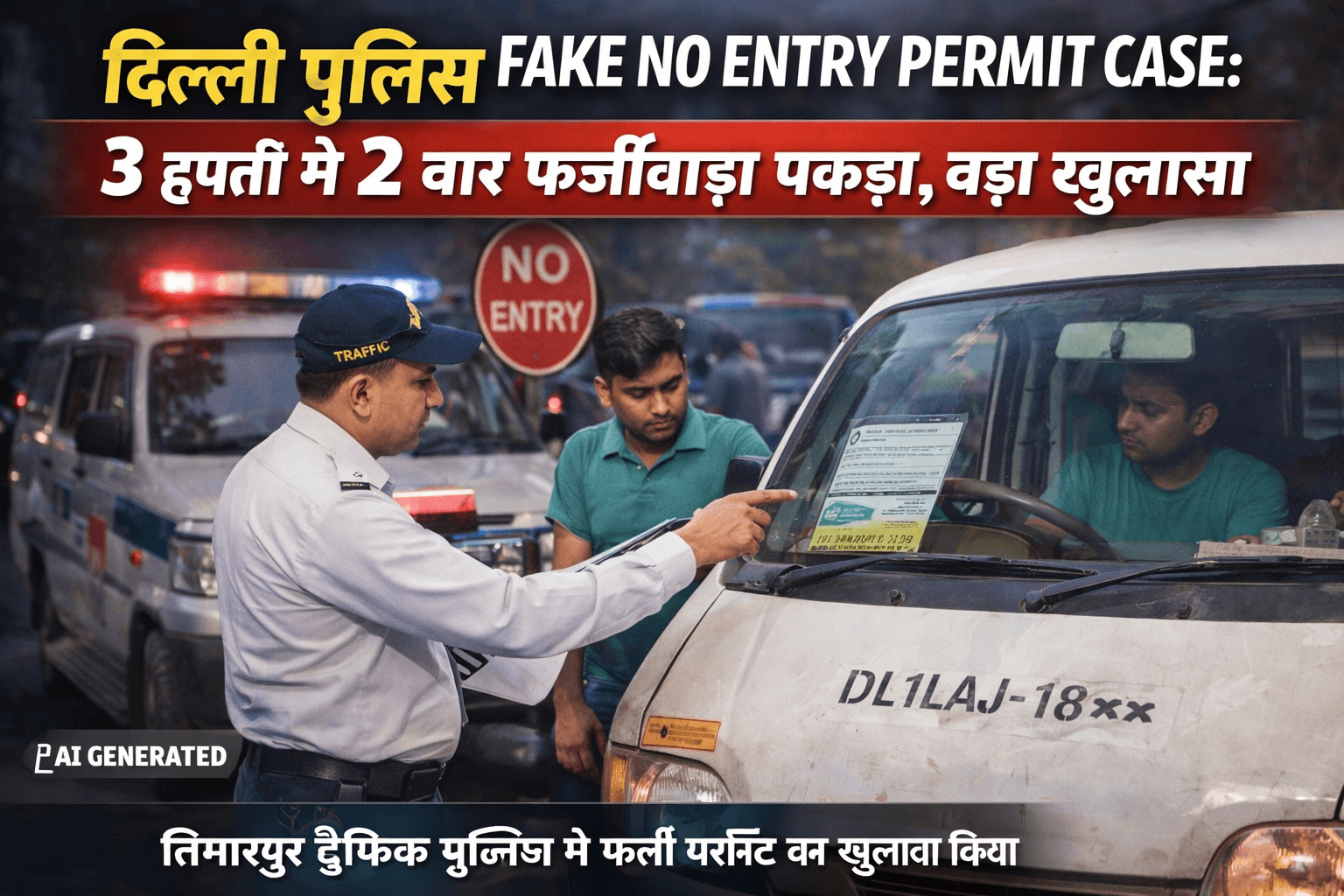 Delhi Police Fake No Entry Permit Case traffic checking