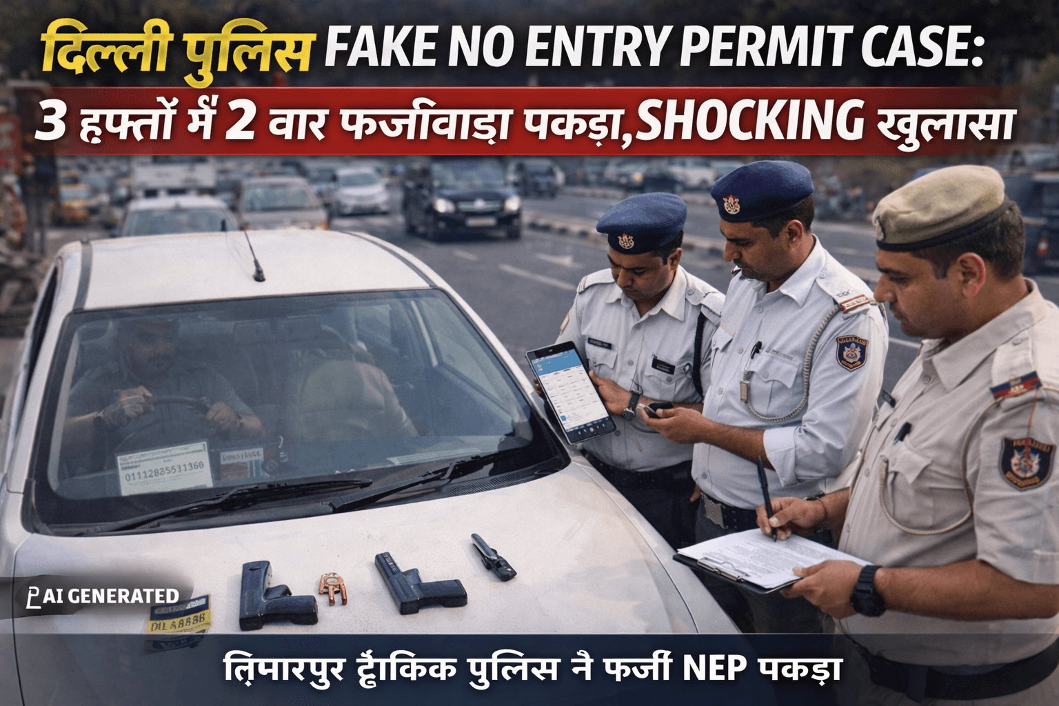 Delhi Police Fake No Entry Permit Case traffic verification