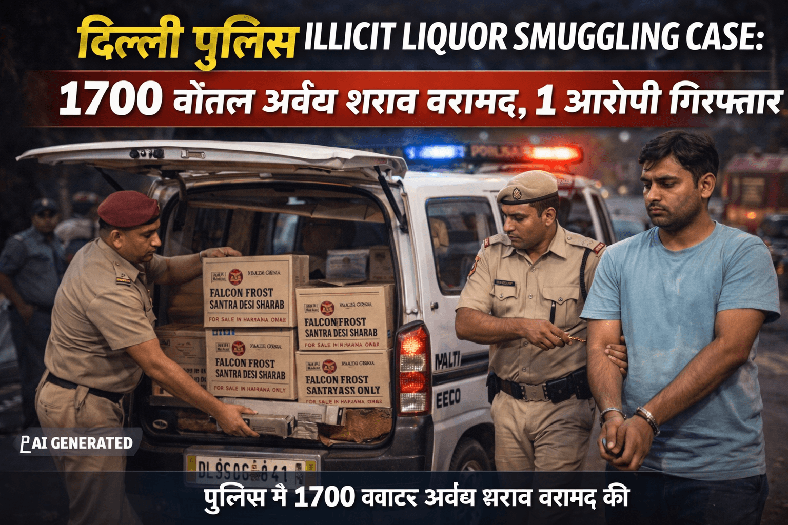 Delhi Police Illicit Liquor Smuggling Case seizure operation
