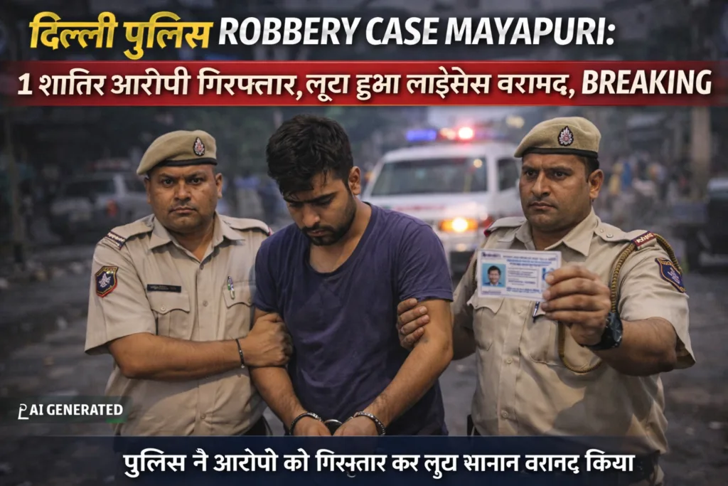 Delhi Police Robbery Case Mayapuri: 1 आरोपी गिरफ्तार, लूटा हुआ लाइसेंस बरामद