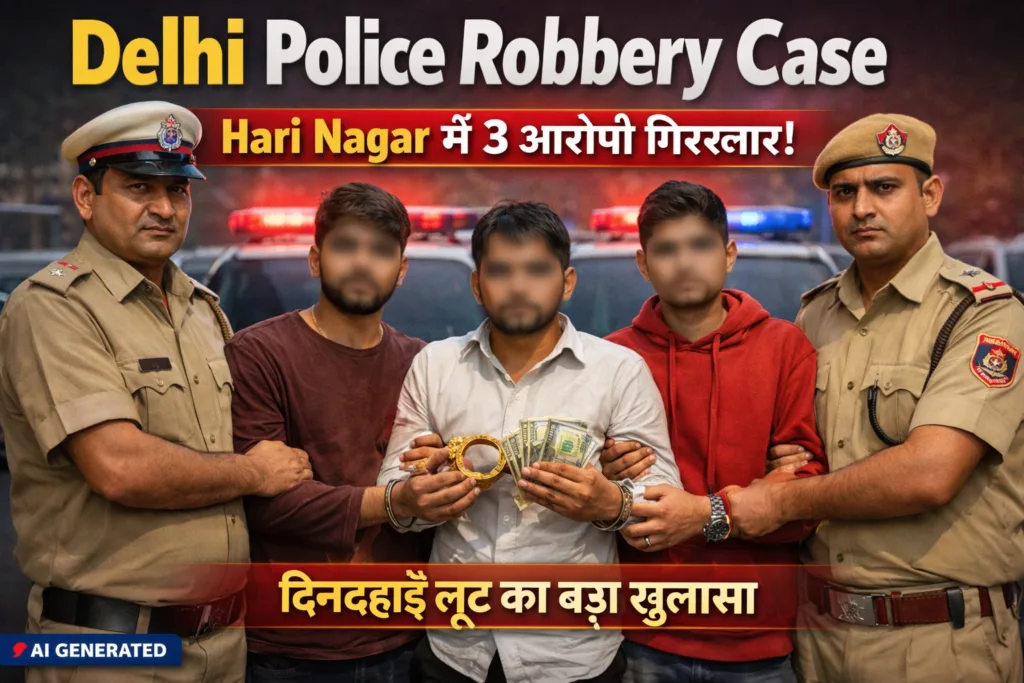 Delhi Police Robbery Case: Hari Nagar में दिनदहाड़े लूट का पर्दाफाश, 3 आरोपी गिरफ्तार