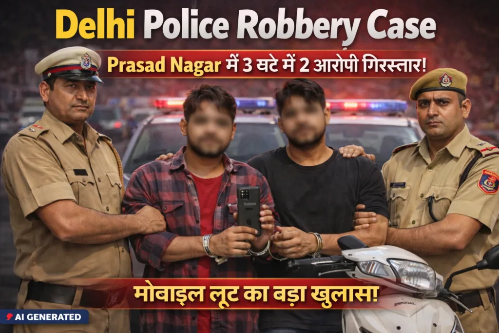 Delhi Police Robbery Case: Prasad Nagar में 3 घंटे में बड़ा खुलासा, 2 आरोपी गिरफ्तार