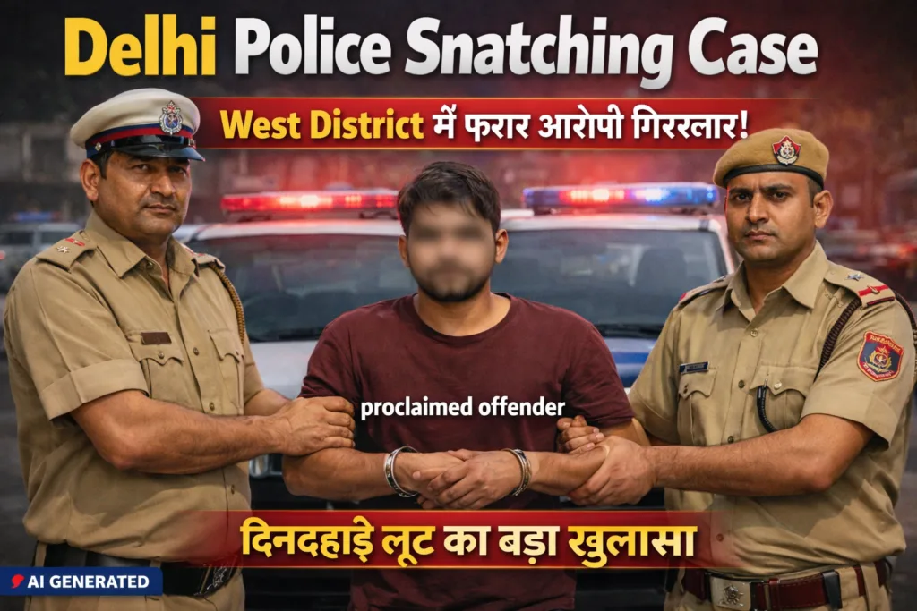 Delhi Police Snatching Case: West District में बड़ी सफलता, फरार आरोपी गिरफ्तार