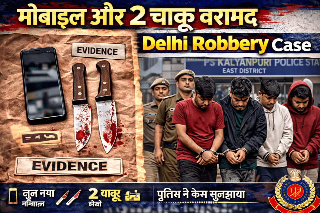 Delhi Robbery Case mobile phone and knife recovered