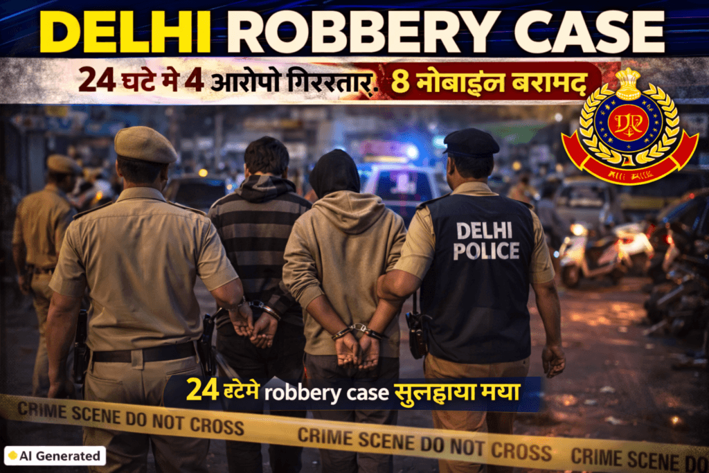 Delhi Robbery Case: 24 घंटे में पुलिस ने सुलझाया ब्लाइंड केस, 4 आरोपी गिरफ्तार