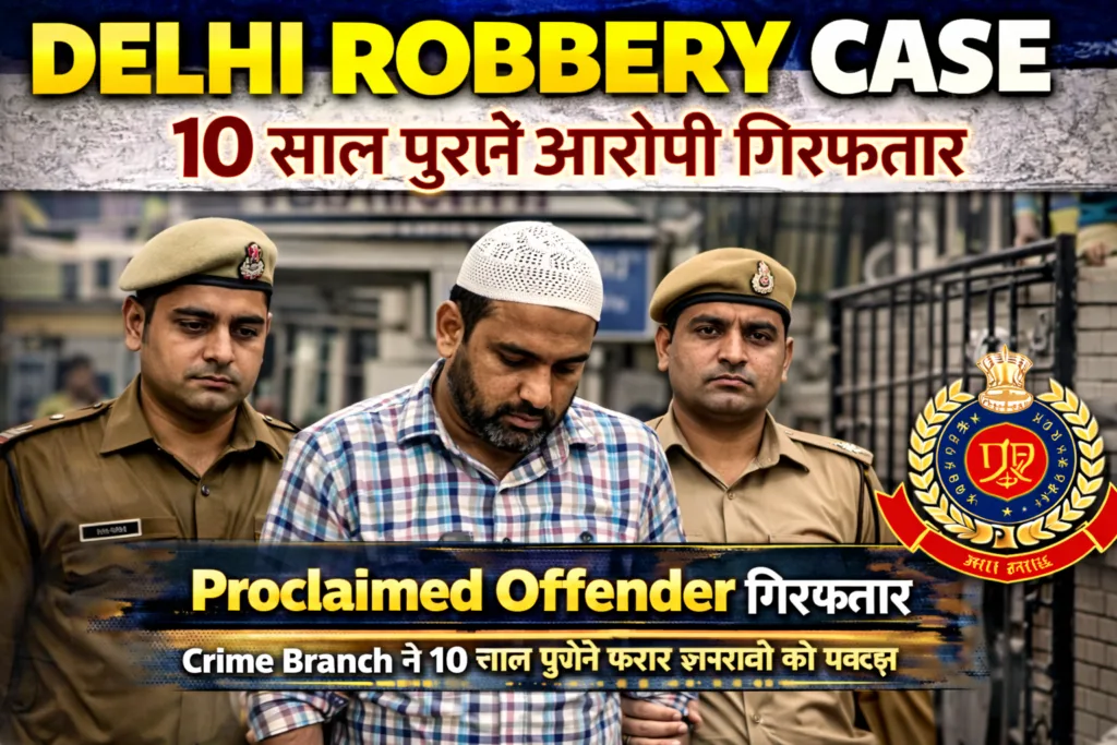 Delhi Robbery Case: 10 साल पुराने मामले में फरार आरोपी गिरफ्तार