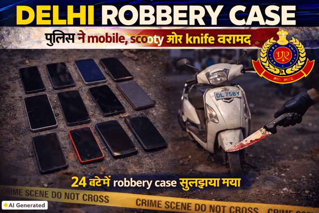 Delhi Robbery Case stolen mobile phones scooty knife recovered