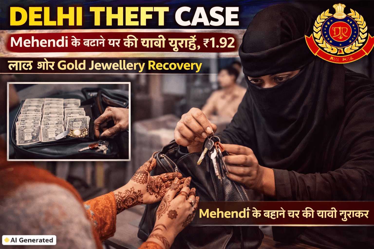 Delhi Theft Case woman theft planning house keys