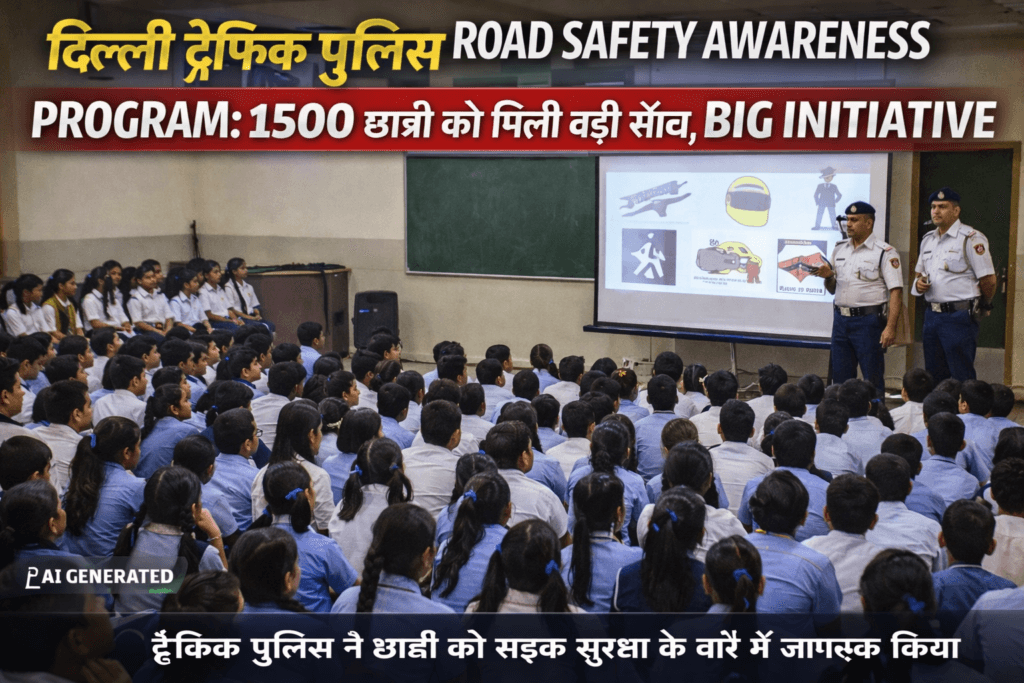 Delhi Traffic Police Road Safety Awareness Program: 1500 छात्रों को ट्रैफिक नियमों की दी गई जानकारी