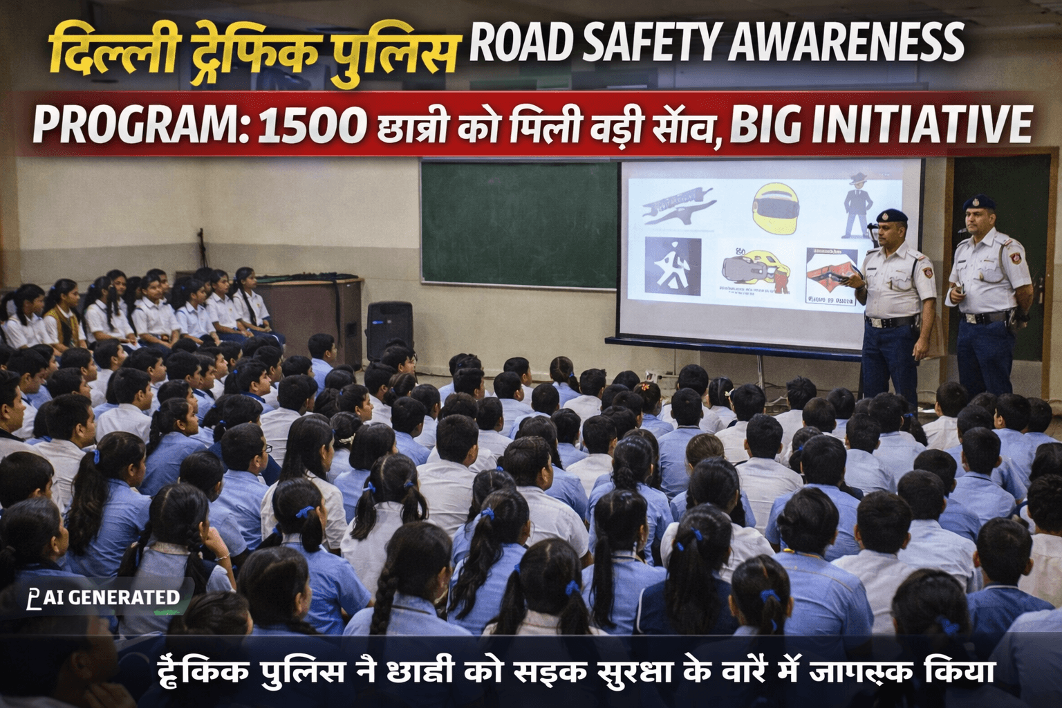 Delhi Traffic Police Road Safety Awareness Program school session