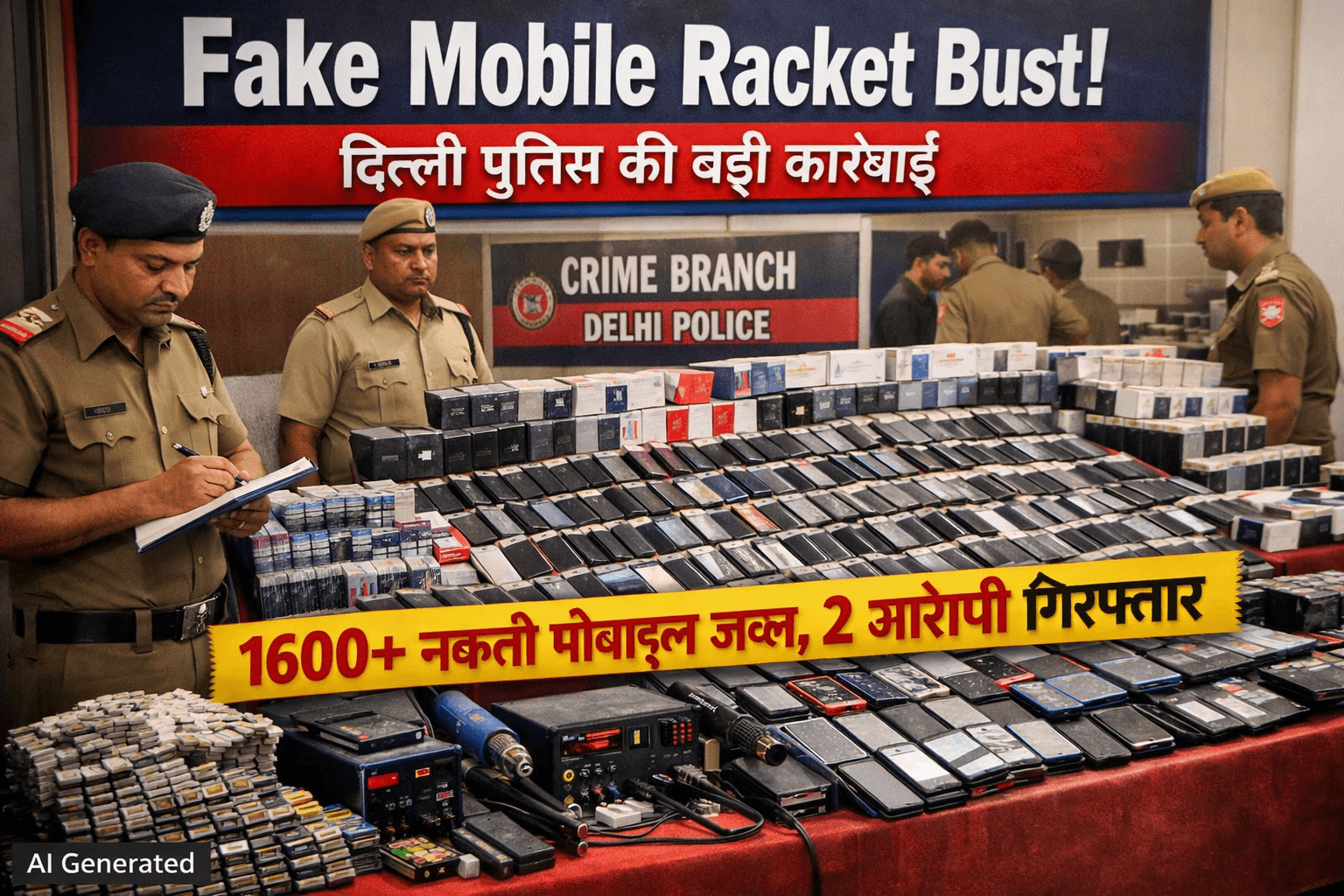 Fake Mobile Racket Bust Delhi Police seizure