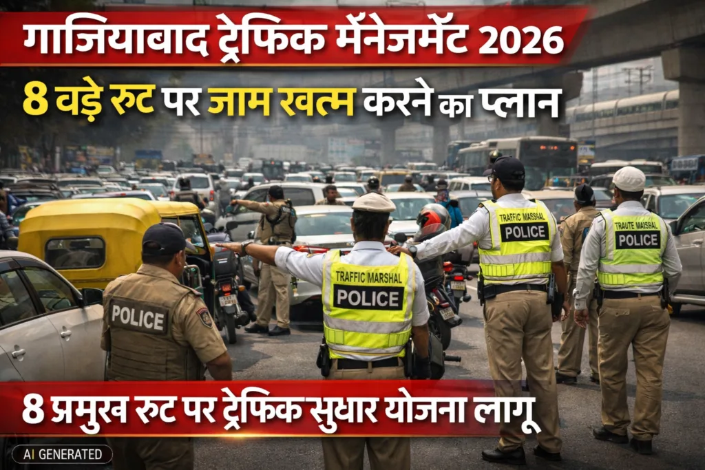 Ghaziabad Traffic Management 2026: 8 बड़े रूट पर जाम खत्म करने का प्लान